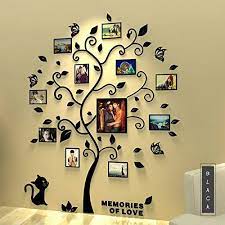 Alicemall 3d Wall Stickers Family Tree Decal Easy To Install Apply Diy Decor Sticker Home Decor Large Black Adesivi Murali Cornici Decorate Galleria Cornici