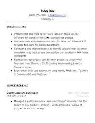 Quality Assurance Resume Sample Hloom Com Resume Objective Resume Sample Resume