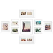 Framed photos makes a classic gallery wall that will never go out of style. 9pc Gallery Wall Frame Set With Decorative Art Prints Matted And Float Frames Gallery Solutions Target