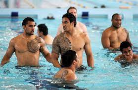 a pool full of all black muscle liam messam and jerome kaino centre stage rugby funny all blacks rugby boys