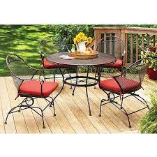 Better Homes And Gardens Wrought Iron Patio Dining Set Clayton Court Cushioned 5 Piece Red Walmart Com Patio Dining Set Patio Furniture Sets Better Homes And Gardens