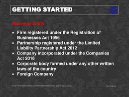 Registration the promoter promoter of of the company will submit submit the following following documents with th. Firm Registered Under The Registration Of Businesses Act Ppt Download