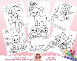 These coloring pages are free. Animal Coloring Page Etsy