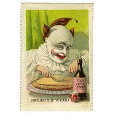 Xmas Card. Clown With His Pie And Ale Poster Print By Mary Evans Picture  Librarypeter & Dawn Cope Collection
