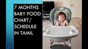 7th Month Baby Food Chart Schedule In Tamil