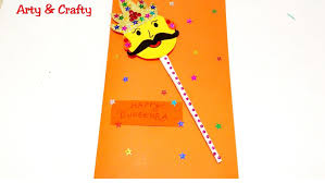 These are some of my favorite cards and stuff to make them with. Dussehra Card Dussehra Ravan Card Dussehra Craft For Kids Easy Dussehra Card Making Artyandcrafty Crafts For Kids Easy Kids Cards