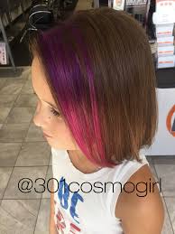 This bob has purples and blues peeking out from streaks of both blue and purple blend to spice up an otherwise visually plain color. Pin On Hair