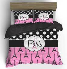 Paris bedding offers manifold bedding items to make our bedding complete. Personalized Paris Bedding Set Pink Black Eiffel Tower Comforter Or Duvet Cover Bedding Set Monogram Toddler Twin Fu Paris Bedding Paris Themed Bedroom Bed
