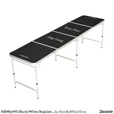 Hambywg Black White Regulation Size Beer Pong Table Zazzle Com In 2020 Beer Pong Tables Beer Pong Black And White