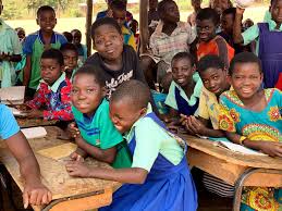 These children in the blue and green...