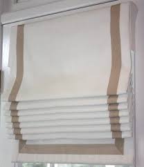 Roman Shades With Banding Google Search Bathroom Window Coverings Fabric Window Shades Bathroom Window Dressing