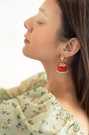 Eileen Red Kundan Earrings