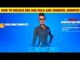 Jennifer walters was available via the battle pass during season 14 and could be unlocked at tier 22. How To Unlock Crimson Jennifer Walters Red She Hulk Styles In Fortnite Jennifer Walters Styles Youtube