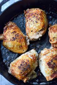 Crispy Skillet Chicken Thighs Recipe Butter Your Biscuit Recipe Skillet Chicken Thighs Pan Fried Chicken Thighs Stove Top Chicken Thighs