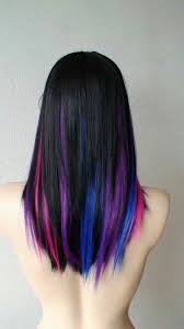 Black hair with pink blue purple ombre ** can be any color combination by your request hairstyle: Pin On Hair Stylez