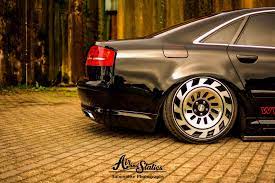 Audi A8 D3 Certainly Looks Different With Custom Wheels Air Suspension Carscoops Audi A8 Audi Custom Wheels