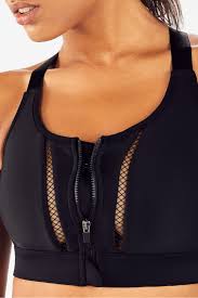 zoe zip up high support sports bra