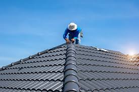 Roofing team at work