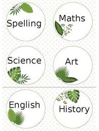 These desk name tags feature bright colors that are visually appealing as well as practical for student use! Editable Classroom Desk Labels Name Tags Botanical Leaf Natural Theme Classroom Name Tags Classroom Desk Classroom Themes