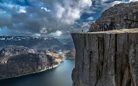 Preikestolen or prekestolen is a tourist attraction in the municipality of strand in rogaland county, norway. Landschaft Norwegen Preikestolen Fjord Berge Klippe Bildschirmhintergrund Wallpaperbetter