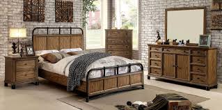 Mcville Collection Modern Industrial Design Bedroom Furniture 4pc Set California King Size Be Industrial Bedroom Design Industrial Style Bedroom Bedroom Design