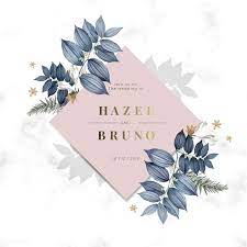 Download Premium Vector Of Blue Floral Wedding Invitation Card 520368 Floral Wedding Invitation Card Wedding Invitation Card Design Wedding Invitation Cards