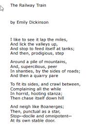 The Railway Train Emily Dickinson Emily Dickinson Peer Reading Activities