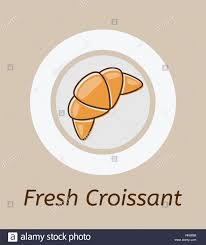 Vektor Zeichnung Von Croissant Und Platte Symbol Franzosisch Essen Fruhstuck Geback Symbol Croissant Backerei Design Auf Braunem Hintergrund Stock Vektorgrafik Alamy