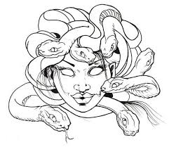 Awesome Medusa Snake Hair Coloring Page Medusa Drawing Medusa Artwork Mermaid Drawings