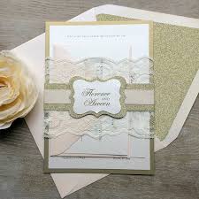 Florence Blush And Gold Lace Wedding Invitation Ivory Lace Wrap And Gold Glitter Bel Lace Wedding Invitations Wedding Invitations Cheap Wedding Invitations