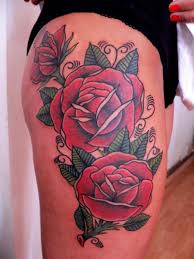 Tatuagem Old School Rosa Coxa Por Last Port Significado das tatuagens de rosa. tatuagem old school rosa coxa por last port