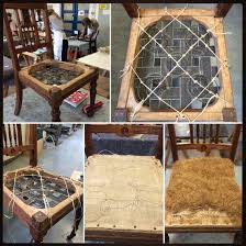 Sprung Dining Chair Spring Lashing Beginnings Of First Stuffing Furniture Reupholstery Furniture Upholstery Reupholster Furniture