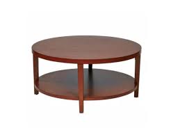 Indulgently rich, the genuine cherry 24 round coffee table features the superior quality of 100% american solid cherry composition. Merge 36 In Cherry Medium Round Wood Coffee Table With Shelf Buy Stuff Store
