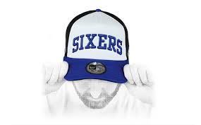 Philadelphia 76ers mitchell & ness nba snapback hat flexfit 110 black cap sixers. Trucker Sixers Weiss Blau Trucker Nba Color Block Sixers Von New Era Headict