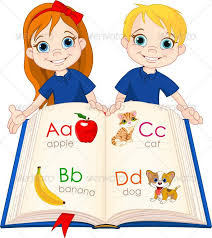 You can order printed out books of. Two Kids And Abc Book Cartoon Kids Kids School School Wall Art