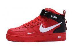 Nike Air Force 1 High Retro 07 Red Black White Men S Women S Sneakers Shoes 804609 605 Nike Shoes Air Force Nike Air Shoes Womens Sneakers