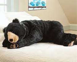 Black Bear Stuffed Animal Large Large Plush Black Bear Body Pillow Giant Oversized Stuffy Soft Stuffed Teddy Toy Teddy Toys Body Pillow Black Bear