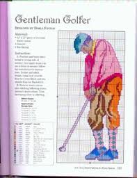 Golf, free and easy printable cross stitch pattern. Golf Cross Stitch