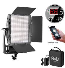 Gvm Dimmable Bi Color 900d Led Video Light And Stand Lighting Kit With App Intelligent Control System Cri97 Dimmable 3200 5600k Fo Youtube Studio Photography Outdoor Video Shooting Lighting 1 Packs