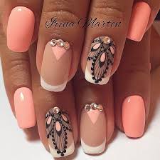 The nails are designed with colors of peach's dress. Nail Art 2205 Best Nail Art Designs Gallery Bestartnails Com