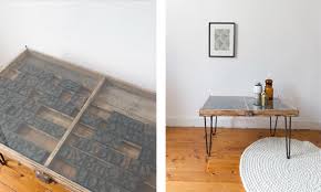 Mobilier modulable, basse ajustable, table basse modulable, diy table. Diy Table Basse Avec Un Ancien Tiroir D Imprimeur Une Hirondelle Dans Les Tiroirs