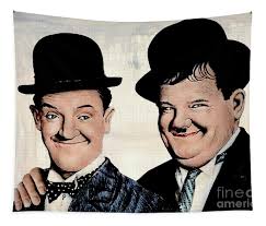 Stan Laurel Laurel And Hardy Hat Stan Laurel And Oliver Hardy Colour  Tapestry By Andrew Read