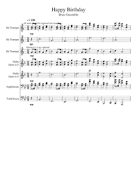For bb/eb/ and c instruments. Happy Birthday Song Happy Birthday Song Trumpet Sheet Music
