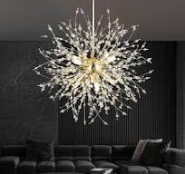 foucasal Modern Crystal Fireworks Chandelier, 8-Light Gold ...