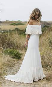 Boho bridesmaid dress with cold shoulder sleeves. 25 Breathtaking Off The Shoulder Wedding Dresses Weddingomania
