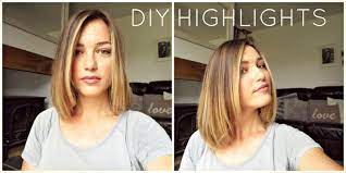 Diy 5 At Home Ombre Balayage Highlights Blonde Tutorial Short Hair Highlights Short Hair Balayage Diy Highlights Hair
