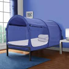 This bed frame accommodates a standard twin size mattress and foundation or box spring (sold separately). The Bed Tent Lite Twin Full Queen Navy Privatepod