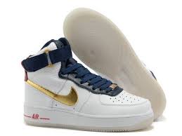 Black And Gold High Top Air Force Ones Nike Air Force 1 High Premium Usa White Navy Gold Sneakers Men Military Boots Nike Air Force