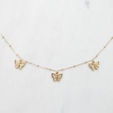 Download Gold Butterfly Necklace Butterfly Charm Necklace Gold Etsy