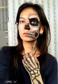 Half skull makeup by VisualJamie